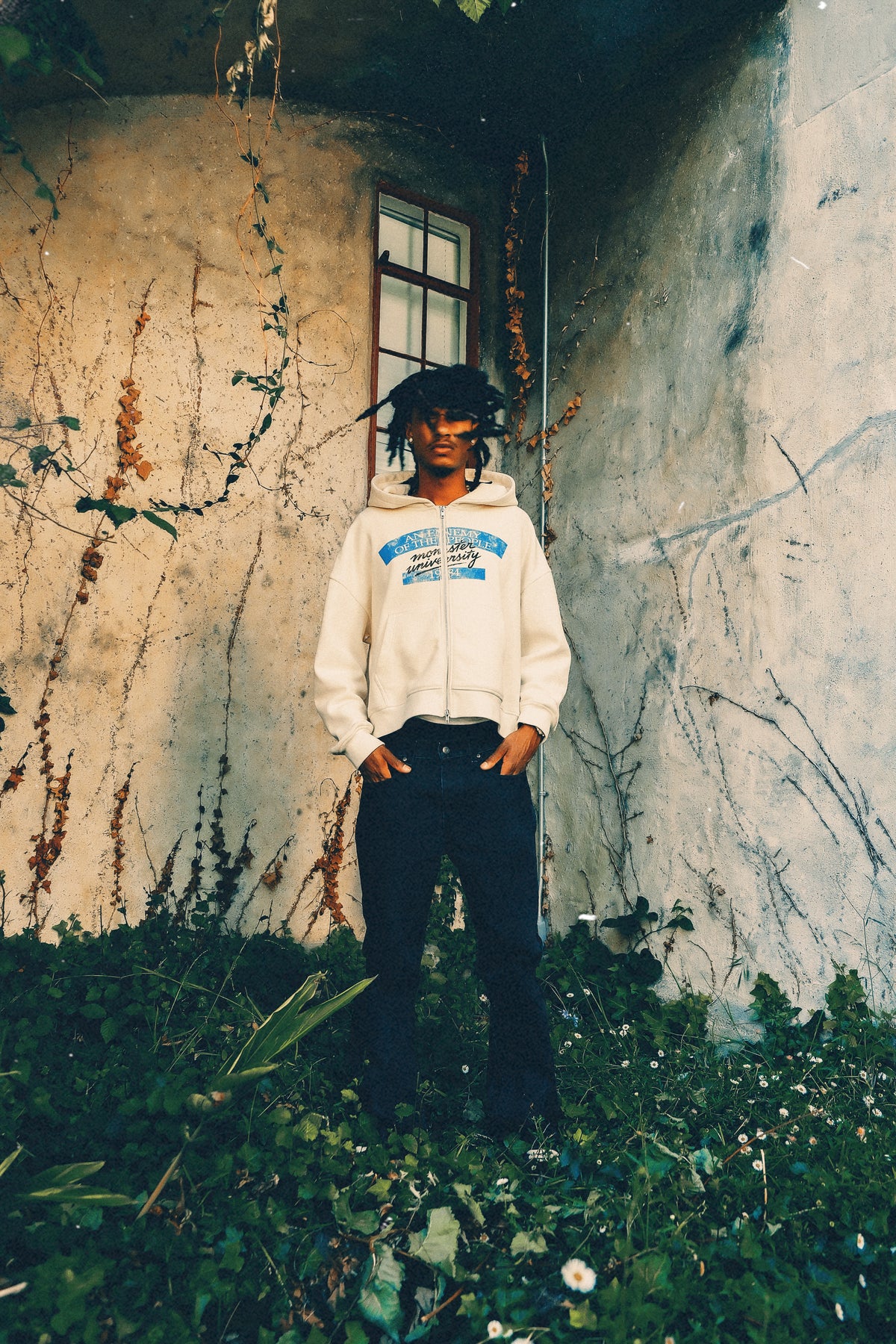 Look 02 — waffle zip-up